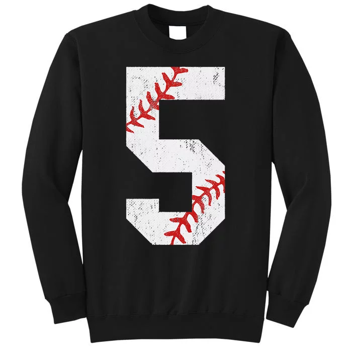 Number 5 Vintage 5th Birthday Baseball Lover 5 Years Old Sweatshirt