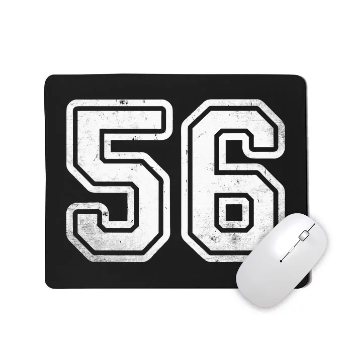 Number 56 White Sports Jersey Vintage 56th Birthday Mousepad