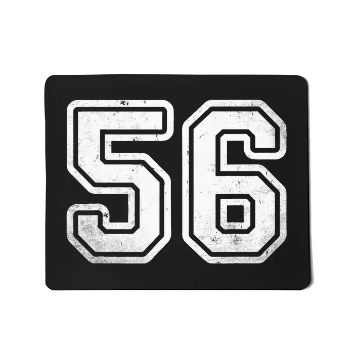 Number 56 White Sports Jersey Vintage 56th Birthday Mousepad