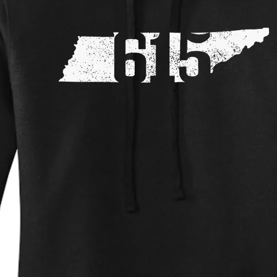 Nashville 615 Area Code Tennessee State Map Pride Music City Women's Pullover Hoodie