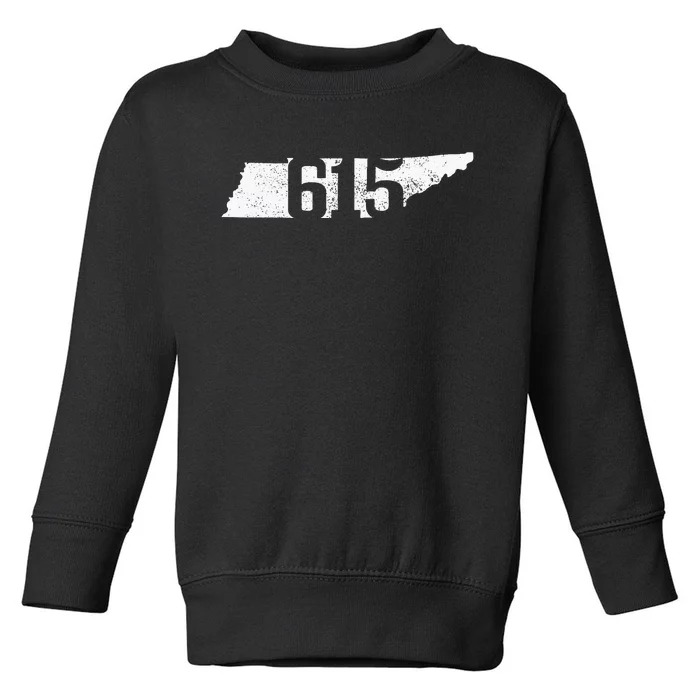 Nashville 615 Area Code Tennessee State Map Pride Music City Toddler Sweatshirt