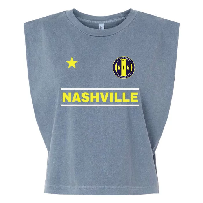 Nashville 615 Designer Round Badge - Tennessee Garment-Dyed Women's Muscle Tee