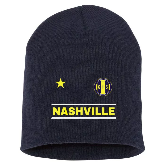 Nashville 615 Designer Round Badge - Tennessee Short Acrylic Beanie