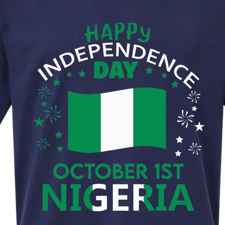 Nigeria 64th Independence Day Nigerian Pride Nigeria Flag Sueded Cloud Jersey T-Shirt