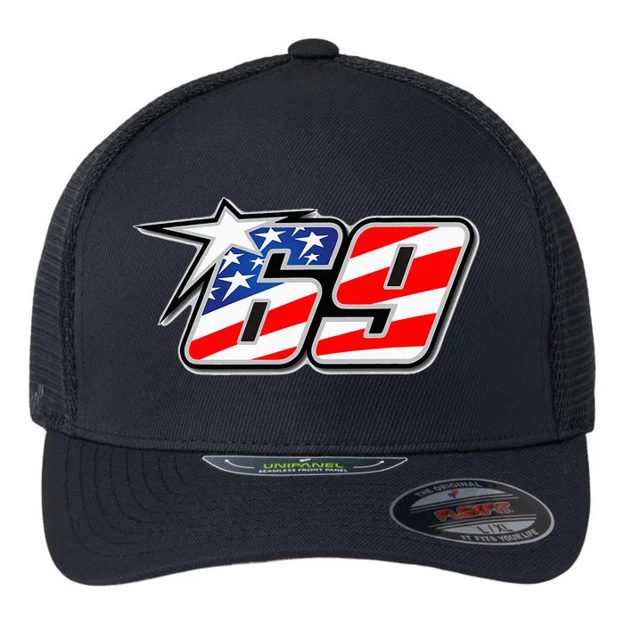 Number 69 Star Flexfit Unipanel Trucker Cap