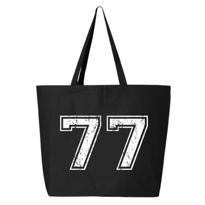 Number 77 Distressed Vintage Seventy Seven Sports Practice 25L Jumbo Tote