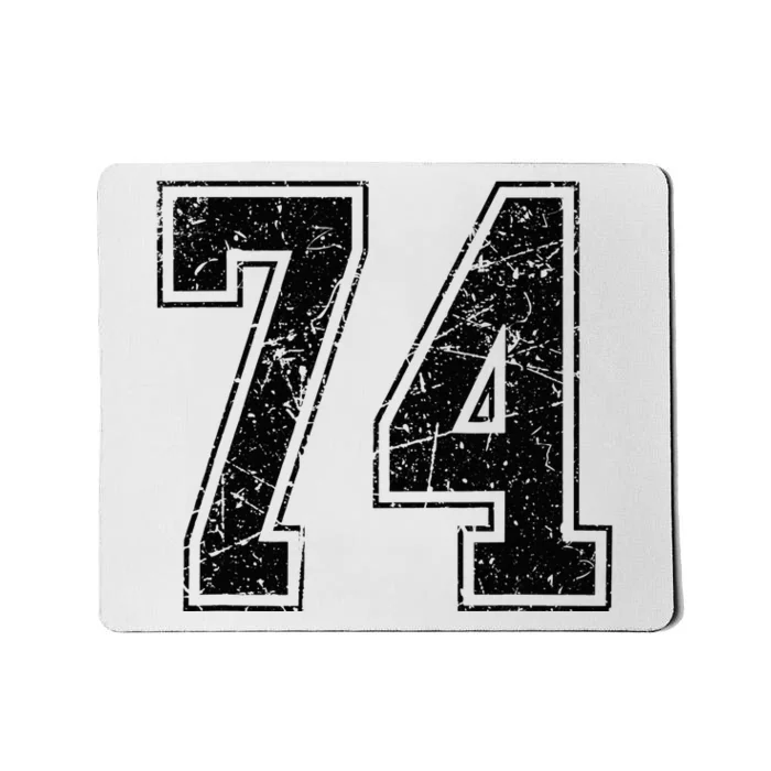 Number 74 Distressed Grunge Vintage Jersey Team Fan Mousepad