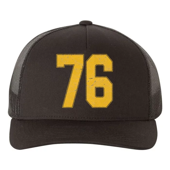 Number 76 Numbered Uniform Sports Team Jersey 76th Birthday Yupoong Adult 5-Panel Trucker Hat