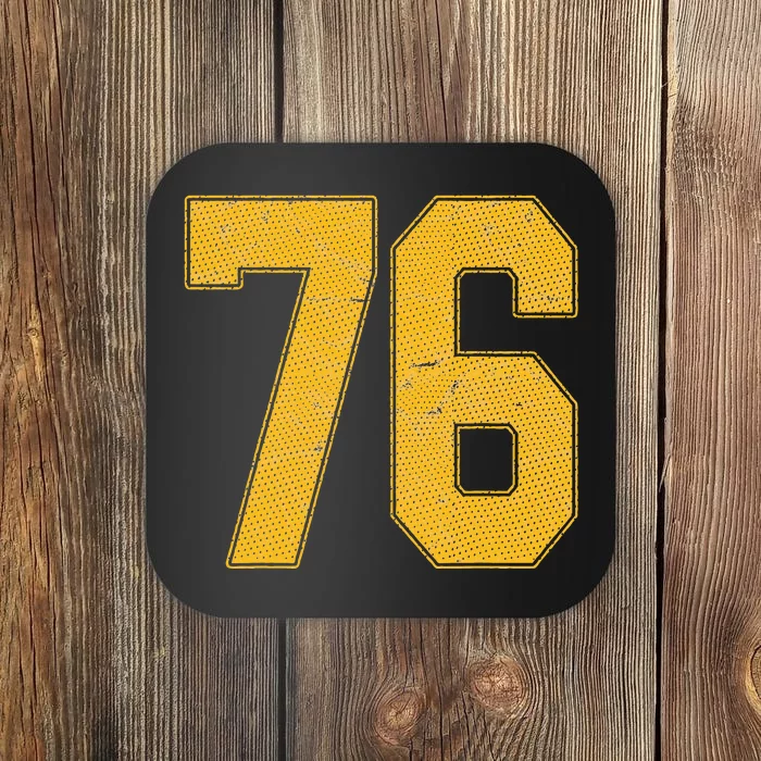 Number 76 Numbered Uniform Sports Team Jersey 76th Birthday Coaster