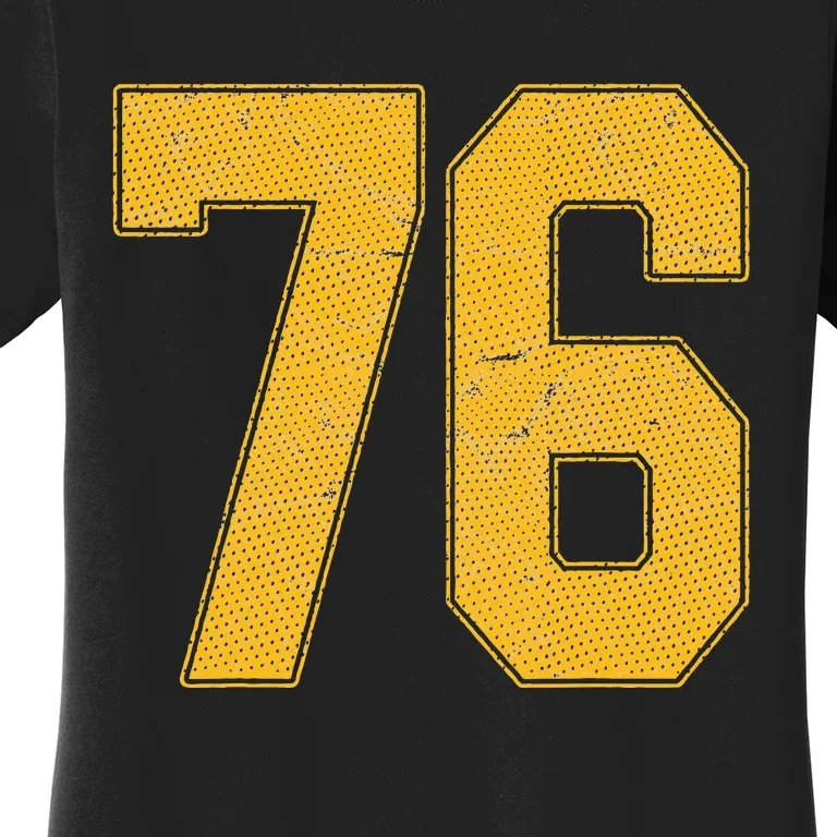 Number 76 Numbered Uniform Sports Team Jersey 76th Birthday Women's T-Shirt