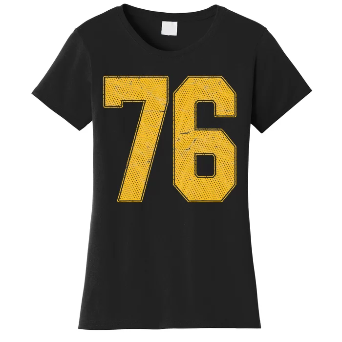 Number 76 Numbered Uniform Sports Team Jersey 76th Birthday Women's T-Shirt