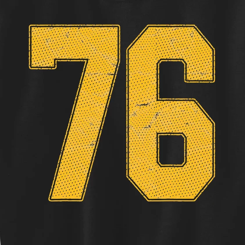 Number 76 Numbered Uniform Sports Team Jersey 76th Birthday Kids Sweatshirt