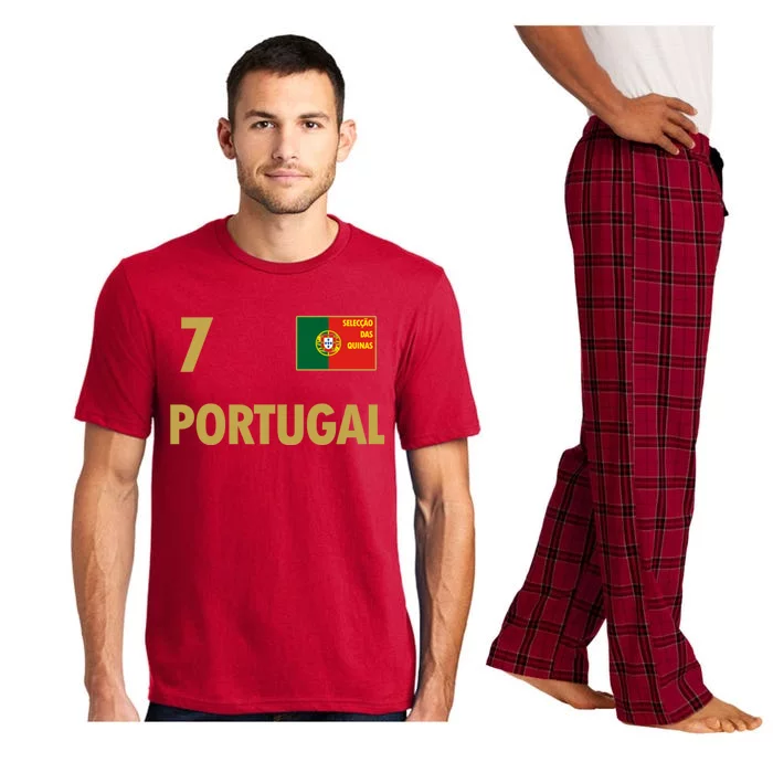 Number 7 Portugal Soccer Jersey Portuguese Football Men Women Pajama Set