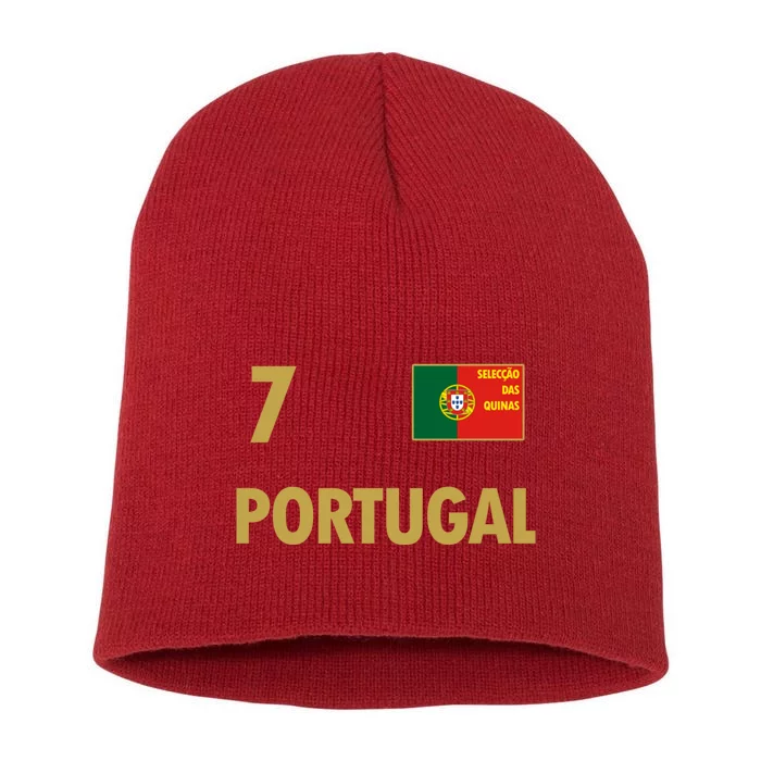 Number 7 Portugal Soccer Jersey Portuguese Football Men Women Short Acrylic Beanie