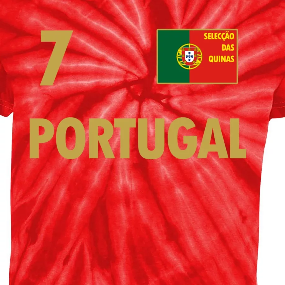 Number 7 Portugal Soccer Jersey Portuguese Football Men Women Kids Tie-Dye T-Shirt