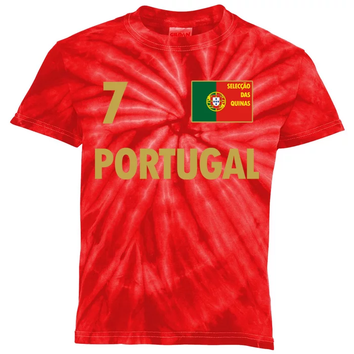 Number 7 Portugal Soccer Jersey Portuguese Football Men Women Kids Tie-Dye T-Shirt