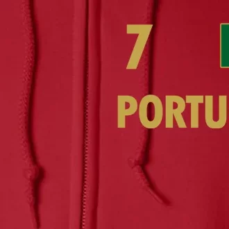 Number 7 Portugal Soccer Jersey Portuguese Football Men Women Full Zip Hoodie