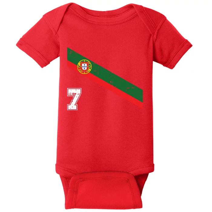 Number 7 Portugal Soccer Jersey Portuguese Football Men Women Baby Bodysuit