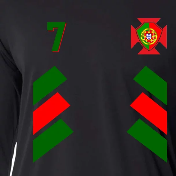 Number 7 Portugal Soccer Jersey Portuguese Football Men Women Cooling Performance Long Sleeve Crew