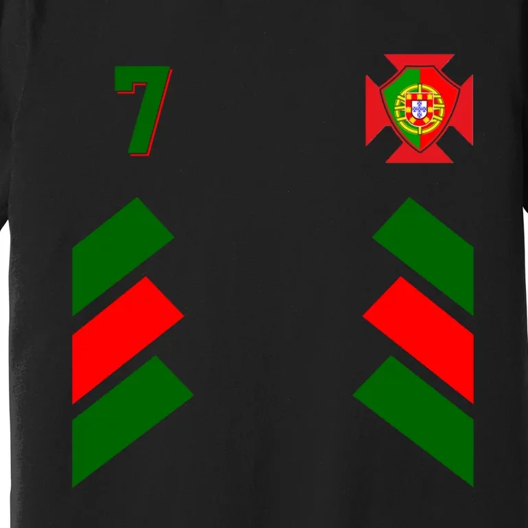 Number 7 Portugal Soccer Jersey Portuguese Football Men Women Premium T-Shirt