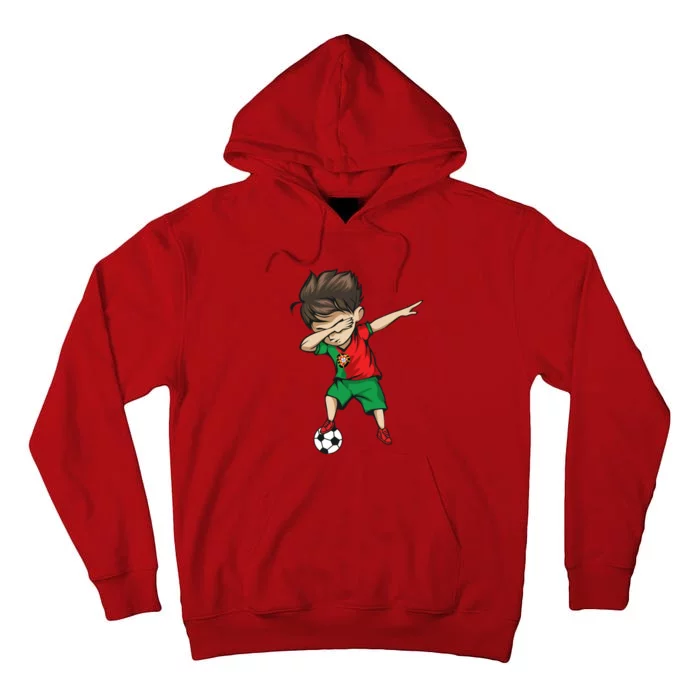 Dabbing Soccer Boy Portugal Jersey Shirt Portuguese Football Tall Hoodie