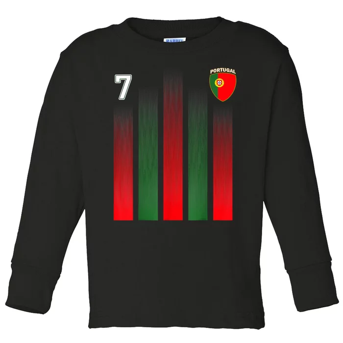 Number 7 Portugal Soccer Jersey Portuguese Football Men Women Toddler Long Sleeve Shirt