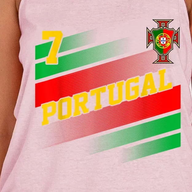 Number 7 Portugal Soccer Jersey Portuguese Football Women Women's Knotted Racerback Tank