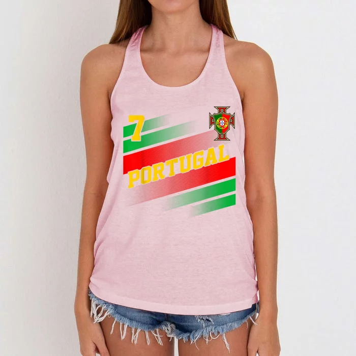 Number 7 Portugal Soccer Jersey Portuguese Football Women Women's Knotted Racerback Tank