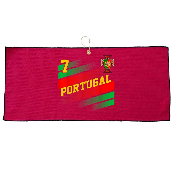 Number 7 Portugal Soccer Jersey Portuguese Football Women Large Microfiber Waffle Golf Towel