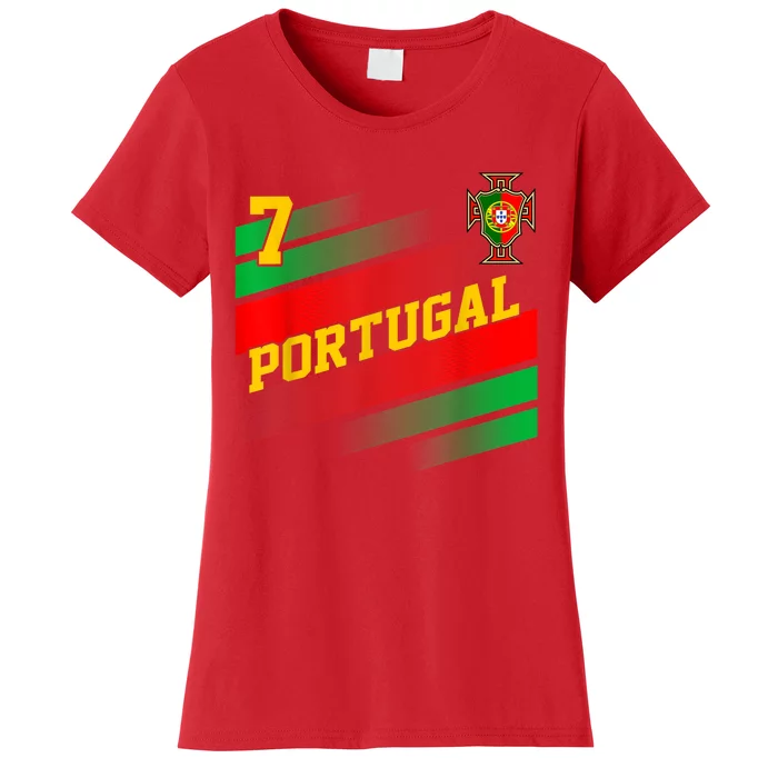 Number 7 Portugal Soccer Jersey Portuguese Football Women Women's T-Shirt