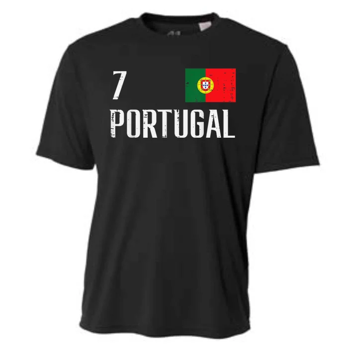 Number 7 Portugal Soccer Jersey Portuguese Football Women Cooling Performance Crew T-Shirt