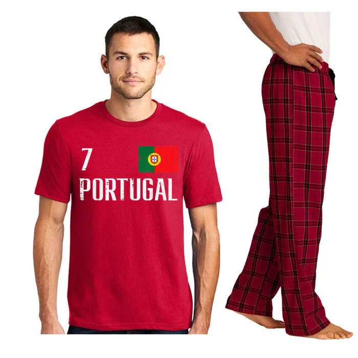 Number 7 Portugal Soccer Jersey Portuguese Football Women Pajama Set