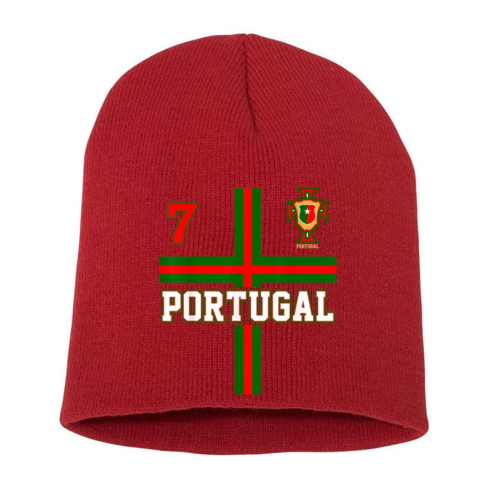 Number 7 Portugal Soccer Jersey Portuguese Football Men Women Front & Back Short Acrylic Beanie