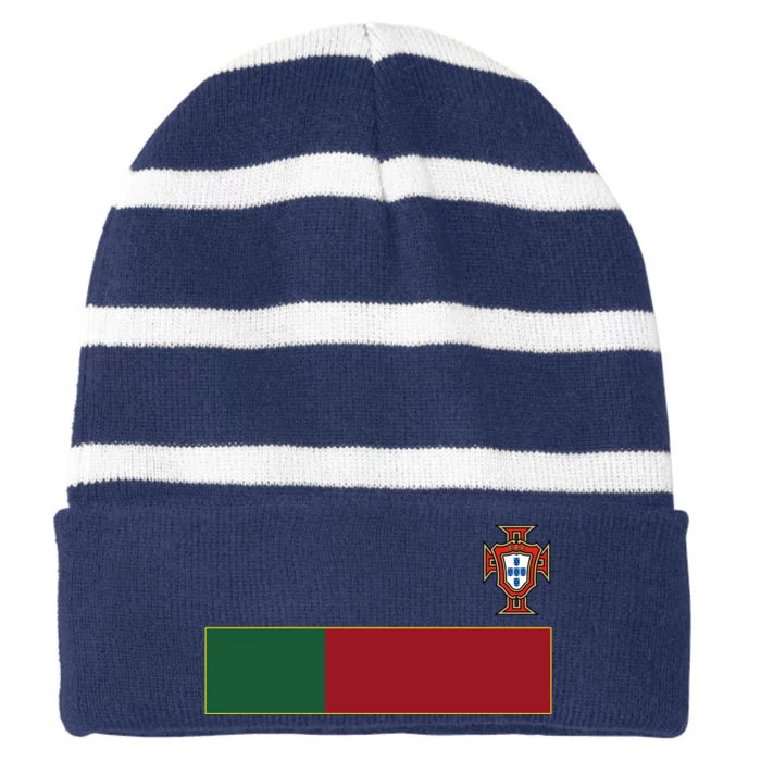 Number 7 Portugal Soccer Jersey Portuguese Football Men Women Front & Back Striped Beanie with Solid Band