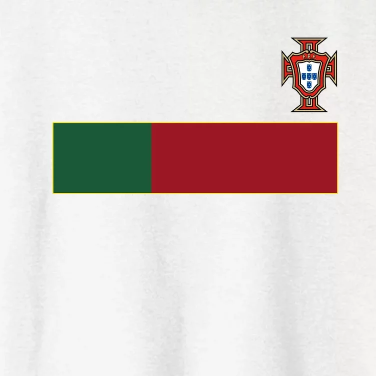 Number 7 Portugal Soccer Jersey Portuguese Football Men Women Front & Back Women's Crop Top Tee