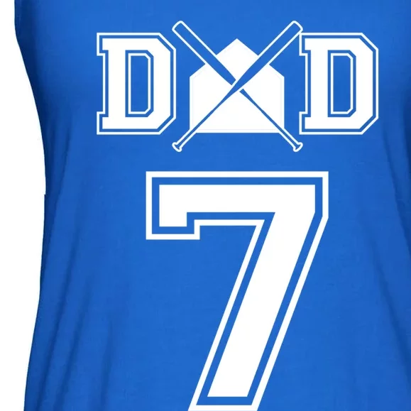 Number 7 Players Biggest Fan For Baseball Or Softball Dad Cool Gift Ladies Essential Flowy Tank