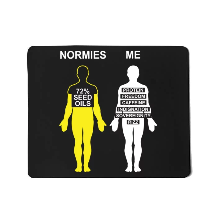 Normies 72 Seed Oils Vs Me Protein Freedom Caffeine Indignation Sovereignity Riz Mousepad