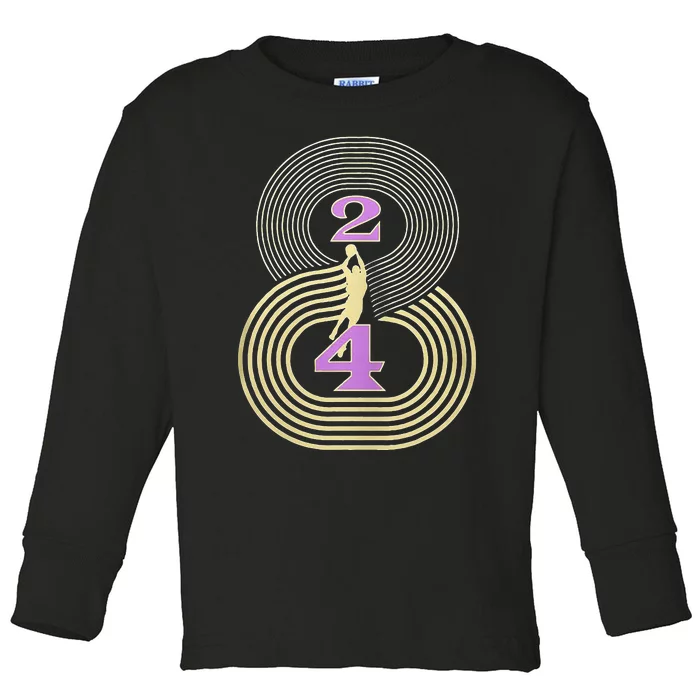 Number 8 And 24 Basketball Sport Memorial Toddler Long Sleeve Shirt