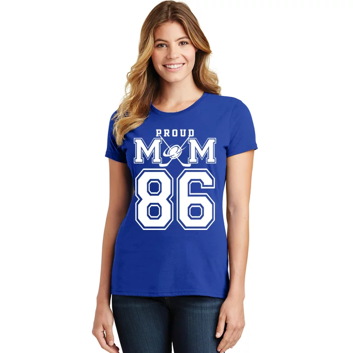 Number 86 Custom Proud Hockey Mom Personalized Gift Women's T-Shirt