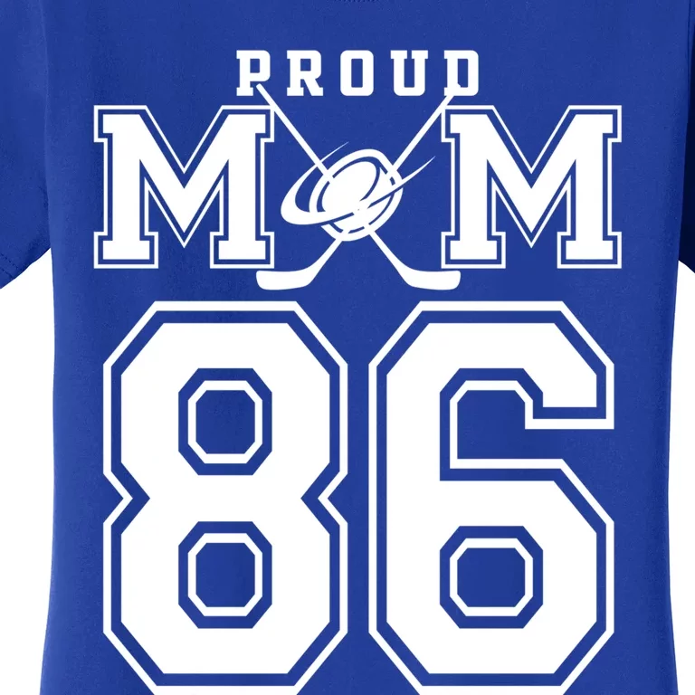 Number 86 Custom Proud Hockey Mom Personalized Gift Women's T-Shirt