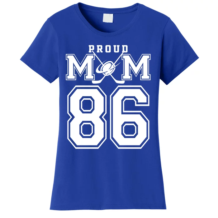 Number 86 Custom Proud Hockey Mom Personalized Gift Women's T-Shirt