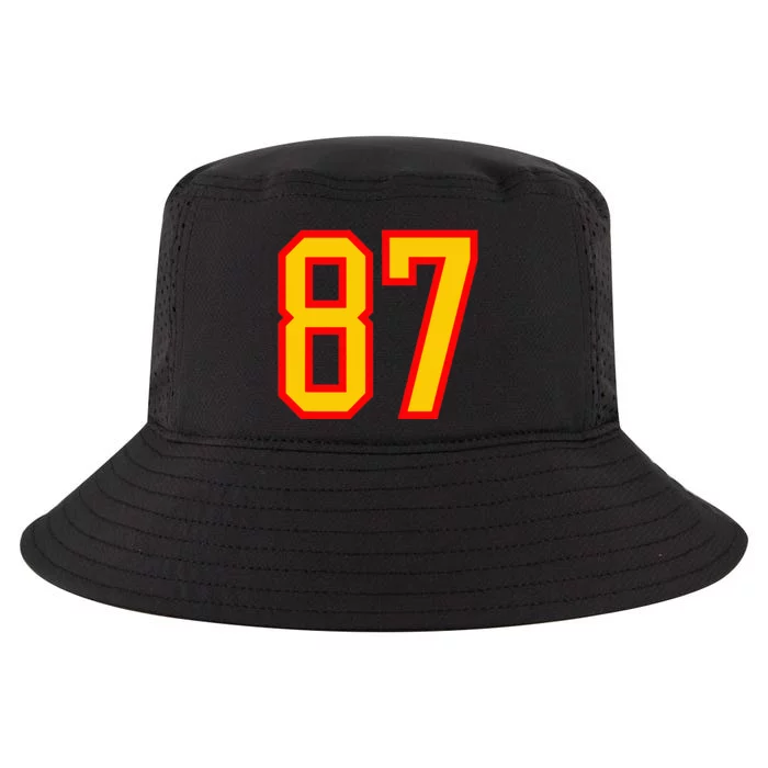 Number 87 Red Yellow Favorite Number 87 Cool Comfort Performance Bucket Hat