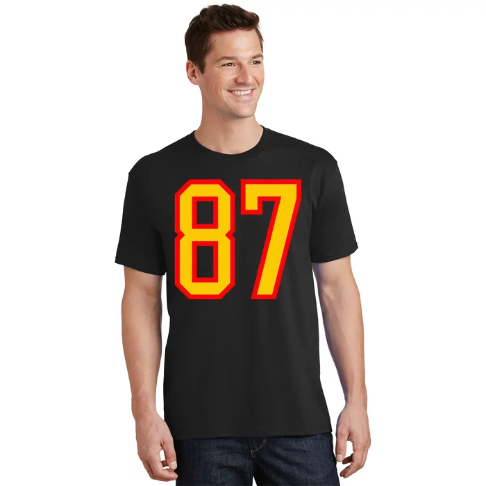 Number 87 Red Yellow Favorite Number 87 T-Shirt