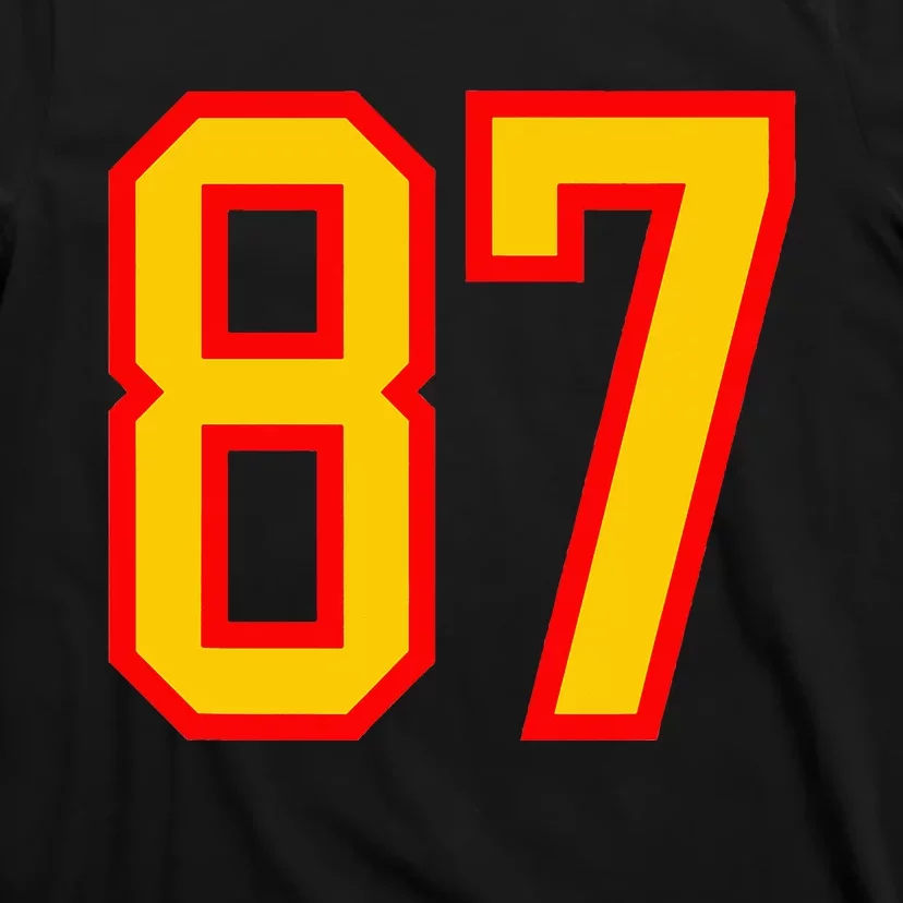 Number 87 Red Yellow Favorite Number 87 T-Shirt