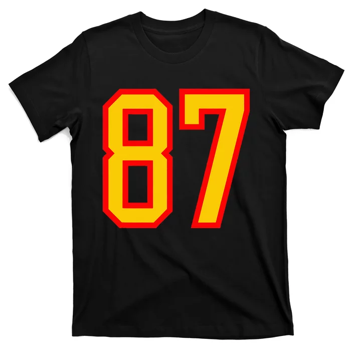 Number 87 Red Yellow Favorite Number 87 T-Shirt