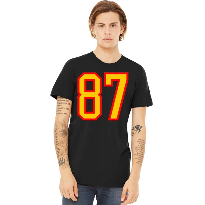 Number 87 Red Yellow Favorite Number 87 Premium T-Shirt