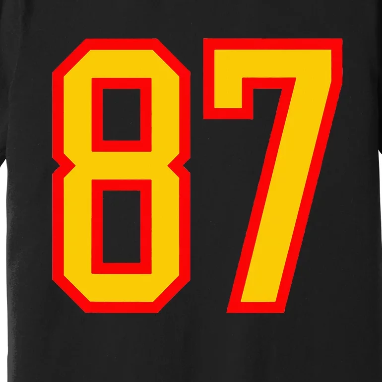 Number 87 Red Yellow Favorite Number 87 Premium T-Shirt