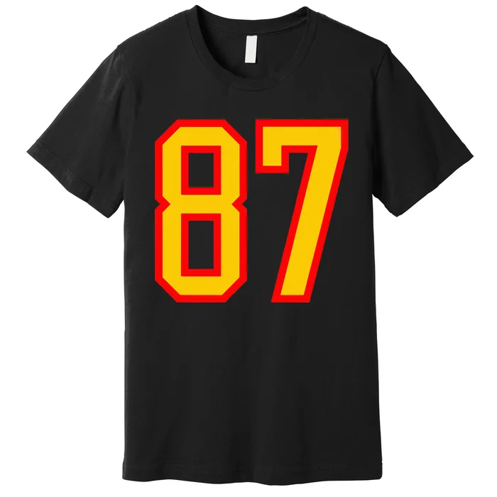 Number 87 Red Yellow Favorite Number 87 Premium T-Shirt