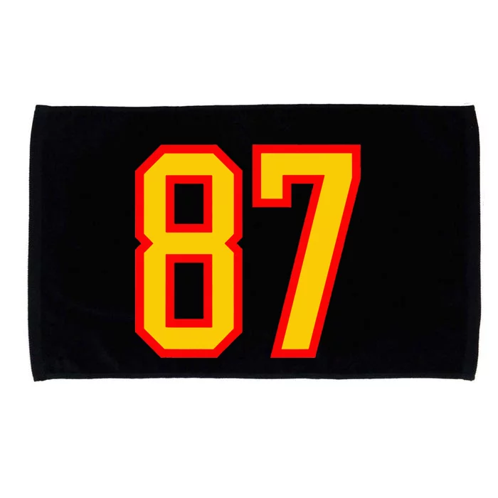 Number 87 Red Yellow Favorite Number 87 Microfiber Hand Towel