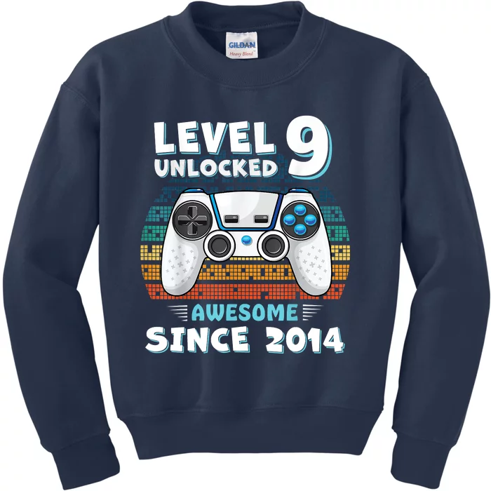 Nine 9yr BDay Son Boy Funny Gamer 9th 9 Year Old Birthday Kids Sweatshirt